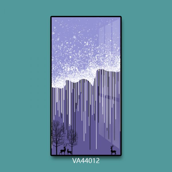 梦幻紫色剪影鹿树意境抽象艺术
